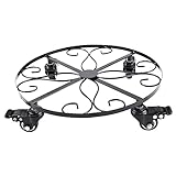 Beweglicher Blumenständer mit, runder Blumentopfsockel, Mehrzweck-Umzugstablett für den Haushalt, Universalrad-Blumentopfsockel Fräse Garten (Black, One Size)
