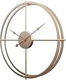SZQIYANG 60CM Wanduhr Groß Metall Hohl Retro Einfach Stil Wanduhr Lautlose Vintage wanduhr für Küche Wohnzimmer Schlafzimmer Büro (Champagner Golden)