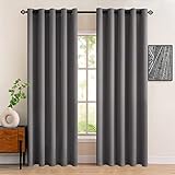 MIULEE 2er Set Verdunklungsvorhang Blickdicht Vorhang Gardinen Raumverdunkelung mit Ösen Thermogardine Ösenvorhang Verdunkelungsgardinen für Schlafzimmer Wohnzimmer, 168x228 cm, Grau