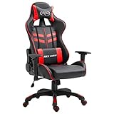 YUMENG Gaming-Stuhl, Bürostuhl, Gaming Chair, Gaming Sessel, Drehsessel, Schreibtisch Stuhl, Rot Kunstleder