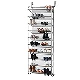 ClosetMaid Tür- oder Wandhalterung, Organizer, 36 Paar, hängende Schuhablage mit Netzregalen, Metallrahmen, graue Oberfläche