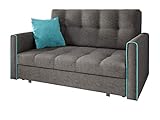 Mirjan24 Sofa Viva Bis III mit Schlaffunktion, Bettsofa, 3 Sitzer Polstersofa mit Bettkasten inkl. Kissen, Sofagarnitur, Schlafsofa Farbauswahl, Wohnlandschaft (Alova 36 + Alova 29)