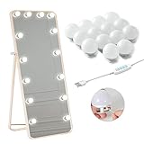 Mocikoa Led Spiegelleuchte Hollywood Spiegel mit Beleuchtung 14 LED Lampen DIY spiegel licht für Kosmetischen Spiegel Schminktisch Licht Glühbirne für Badezimmer (Spiegel nicht enthalten)