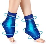 Knöchel-Fuß-Eisbeutel für Verletzungen, wiederverwendbare Gel-Kühlpackung mit Wärme- und Kältekompressionstherapie für Achillessehnenentzündung Plantarfasziitis Ferse (1 Paar, XL)
