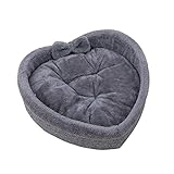 Ymgm Herzform Weiche gemütliche Katze Haustier Bett Matte für große kleine Welpen Hund Fasion Warme Kissen Nestkorb Kennel Kätzchen Haus Zubehör (Color : Black, Size : M)