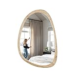 Yumyolk Design Spiegel, Unregelmäßiger wandspiegel, großer Wandspiegel asymmetrisch, Spiegel groß Wandspiegel Holz 76 * 50cm für Bad, Waschtisch, Wohnzimmer, Schlafzimmer, Eingang Wanddekoration