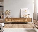DELIFE Fernsehtisch Wyatt Sheesham Natur 175 cm 2 Türen 1 Klappe Lowboard