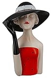 GILDE Deko Skulptur Figur Lady - mit schwarzem Hut - Dekoration und Geschenk - Höhe 29, 5 cm, 37195