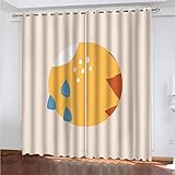 3D Gelber Geometrischer Kreis Muster 2 Stücke Blickdicht Vorhang Mit Ösen Verdunkelungsvorhang Kinderzimmer H 228 X B 228 cm Verdunklungsvorhänge Gardinen Verdunkelung für Wohnzimmer/Schlafzimmer