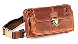 MATADOR (3 in 1 Tasche) „Kairo“ – hochwertige Handy Bauchtasche Leder Herren – Umhängetasche Damen mit viel Platz für Portemonnaie – stylische Gürtel-Tasche mit robusten Gürtelschlaufen (Braun)