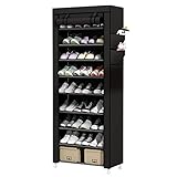 UDEAR 10-Tier Schuhschrank Schuhregal Storage Shoe Shelf for 27 Pairs of Shoes Schwarz