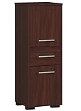 3xEliving KORALIA D2SZ1 Hochschrank, Badezimmerschrank in Wenge 85x30x30