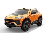 Elektro Kinderauto Lamborghini Urus ST-X - lizenziert - 12V Akku, 4 Motoren- 2,4Ghz Fernsteuerung, MP3, Ledersitz+Eva (Orange)