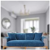 Sofa Decken üBerwurf Set, Haustierschutz FüR MöBel Couchschoner, Es Ist Eine GroßArtige Wahl FüR Haushalte Mit Kindern Und Haustieren,Blue-110×110CM