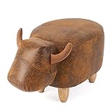 balvi Hocker La Vache Farbe Braun In Form Einer Kuh Holzbeine Kunstleder/Holz