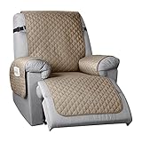 KAISUN Sesselschoner, 1 Sitzer rutschfest Sesselauflage Relax mit Verstellbaren Trägern, Sesselbzug für Zuhause Wohnzimmer (Color : Camel, Size : 23' Recliner)