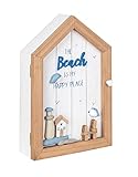 Signes Grimalt Deko Marine: Schlüsselkasten aus Holz, The Beach is My Happy Place, Höhe 28 cm