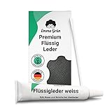 Emma Grün® Flüssigleder Reparatur Set Weiß [1x7ml] - Leder Kratzer entfernen für Risse & (Brand-) Löcher - Leder Reparatur Set - Lederpflege Set für Sofa & Autositze - Kunstleder Reparaturset