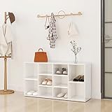INLIFE Schuhbank Hochglanz-Weiß 103x30x54,5 cm Holzwerkstoff,20.4kg,803296