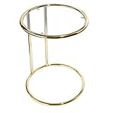 riess-ambiente.de Design Beistelltisch Art Deco 40cm Gold Metallgestell Glasplatte rund Couchtisch