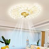 MAKIPERFE 120 cm großer Deckenventilator mit Licht und Fernbedienung, 6 Windgeschwindigkeiten, Deckenventilator-Licht, 3 Lichtfarben, flache LED-Deckenventilator-Lampe für Schlafzimmer, Küche