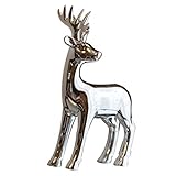 PAREKS Weihnachten Rentierfiguren Hirsch Skulptur Rentier Deko Tier for Zuhause Geschenke Souvenirs Giftbox Silber