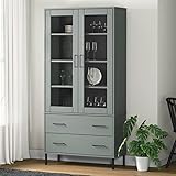 BULANED Bücherschrank, Bücherregal, Leiterregal, Standregal, Allzweckschrank, Bookshelf, Ordnerregal, Mehrzweckschrank, Büro Regal, Oslo Metallbeine Grau 85x35x172,5 cm Massivholz