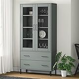 ZEYUAN Bücherschrank, Bücherregal, Leiterregal, Standregal, Allzweckschrank, Bookshelf, Ordnerregal, Mehrzweckschrank, Büro Regal, Oslo Metallbeine Grau 85x35x172,5 cm Massivholz