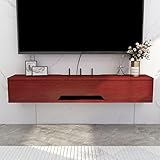 An der Wand montiertes TV-Regal, Entertainment-Center, Holz-Medienkonsolen-Aufbewahrungsschrank, schwebender TV-Ständer, TV-Aufbewahrungsschrank für Wohnzimmer/Grau/50 cm/Rot/50 cm