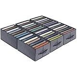 BIGLUFU 6stk Kleiderschrank Organizer Faltbare Aufbewahrungsbox aus Vliesstoff Set mit je 5-9 Fächern Aufbewahrung Schubladen Ordnungssystem für Kleidung Tshirts Hosen Unterwäsche Jeans Hemden