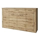 ok-living OKL modernes Sideboard Dorie 160cm 4 Türen und 1 Schublade Kommode für Wohnzimmer und Schlafzimmer Anrichte Eiche