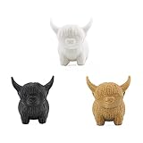 Yangmieai 3 Stück HighlandCow Dekor Kuh Figur 3D Druck Material Kuh Party Dekorationen