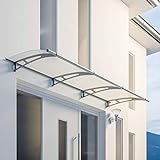 Schulte Vordach Überdachung Haustürvordach 270x95cm Acrylglas satiniert Stahl weiß Pultbogenvordach
