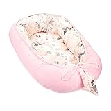 Warmes Nestchen Baby 90x50 cm - Kuschelnest Neugeborene Nestchen Winter/Herbst Kokon Babynest Wilde Rose Hellrosa