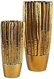 lsxysp Kreative Einfachheit Vasen Aluminium Dekorativ Kann für Wohnzimmer Küchentisch Home Office Hochzeitsdekorationen Geschenk Blumenarrangement Gold 18 * 18 * 41Cm Wohnaccessoires Verwendet Werden