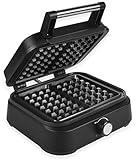 Princess Belgische Waffeleisen Deluxe – 1500 Watt, 10-stufiges Thermostat, Antihaftbeschichtet, 26 x22 cm, für 2 XXL Waffeln, Matt Schwarz, 132398