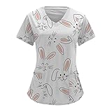 Generisch Kasacks Damen Pflege Günstig Übergröße Damen Schlupfkasack Kaninchen Berufskleidung Küche Damen Kurzarm V-Ausschnitt Laborkittel Damen Schlupfhemd Mit Taschen Tshirt Damen Schlupfkasacks
