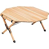 UTMACH Falten Achteckiger Klapptisch aus Massivholz, multifunktionaler Picknicktisch für Grillen/Kochen/Strand/Reisen, tragbarer Campingtisch tragbar