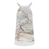 Damen Tunika Kleid Sommer Kurz Kleider Elegant Blusenkleid Rundhalsausschnitt Osterkleid Ärmelloses Dress Tank Weste Kleid Boho Casual Swing Minikleid Feiertags Dekokleid Für Frauen Und Mädchen