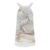 Damen Tunika Kleid Sommer Kurz Kleider Elegant Blusenkleid Rundhalsausschnitt Osterkleid Ärmelloses Dress Tank Weste Kleid Boho Casual Swing Minikleid Feiertags Dekokleid Für Frauen Und Mädchen