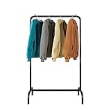 ATHRZ Garment Racks Kleiderstangen Metall GarderobenstäNder Robustes Schlafzimmer Boutiquen Freistehend Einzelstange Kleiderablage Platz Sparen Clothes Hanger Stand GarderobenstäNder Fahrbare Schwarz
