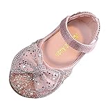 PTLLEND Sandalen Super Fit 31 Mode Frühjahr und Sommer Sandalen Party Kleid Tanzshow Prinzessin Schuhe Perle Strass Bowknot Runde Zehe Niedriger Absatz Bequem Rutschfeste Schuhe Baby