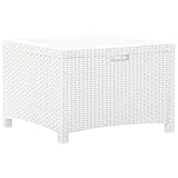 vidaXL Garten Aufbewahrungsbox Gartenmöbel Truhenbank Aufbewahrungstruhe Auflagentruhe Sitztruhe Truhe Box Kissenbox Auflagenbox 60x54x41 cm PP Rattan Weiß