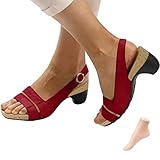 Knachohel Libiyi Comfy Orthotic Sandals for Women, Women's Ultra-Comfy Breathable Sandals (Red,6.5/7)