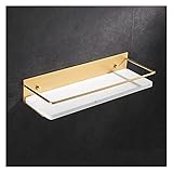 HASMI Duschregal Lagerregale Wandregale-dekorative Lagerung for Schlafzimmer Badezimmer Und Küchen-Elegantes, Moderner Regal-Marmor-Aluminium-Rahmen-Set Von 2 Badezimmer Regal (Color : A)