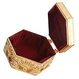 Cabilock Desk Decoration Schmuckkästchen Metall, Sechseckig, Vintage-, Halskette, Armband, Ring, Organizer, Aufbewahrungsbox, Schmuckkästchen, Organizer, Etui Für Schreibtisch Container