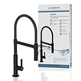 SCHÜTTE 79147 MIAMI Küchenarmatur 360° mit Soft Touch Schlauch, Einhebelmischer mit ausziehbarer, magnetischer Geschirrbrause, Mischbatterie für die Spüle, Wasserhahn Küche Schwarz Matt