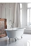 Casa Padrino Jugendstil Badewanne freistehend 1500mm BWin Weiß - Freistehende Retro Antik Badewanne, Badewannen Füsse:Standard Period Weiß