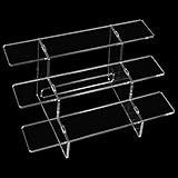 Display Ständer Riser Regal Präsentationsständer - Rack aus Acryl mit 3 Stufiger für Sammlerstücke Kosmetik Dekoration Lippenstift Pop Figuren Parfüm Nagellack, Transparente