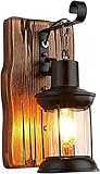 Wandleuchte Einzelkopf Industrie Vintage E27 Retro Holz Metall Loft Wandleuchte Klasse Malerei Farbe Wandleuchte Für Restaurant Eingang Bar Cafe Gang Korridor Schlafzimmer Wandleuchte, 1XE27
